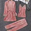 New Velour Pajama Suit Women Robe Nightgown Set Sleepwear | SAMAG