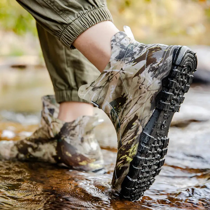 Camouflage Low Top Big Size Waterproof Man Shoes Warm Fleece-lined Rain Boots for Men Original High Quality 2025 Garden Gumboots