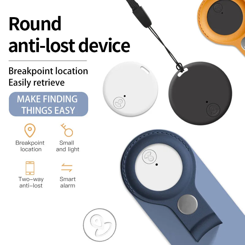 Mini Dog GPS Bluetooth 5.0 Tracker Anti-Lost Device Round Anti-Lost Device Pet Kids Bag Wallet Tracking Smart Finder Locator