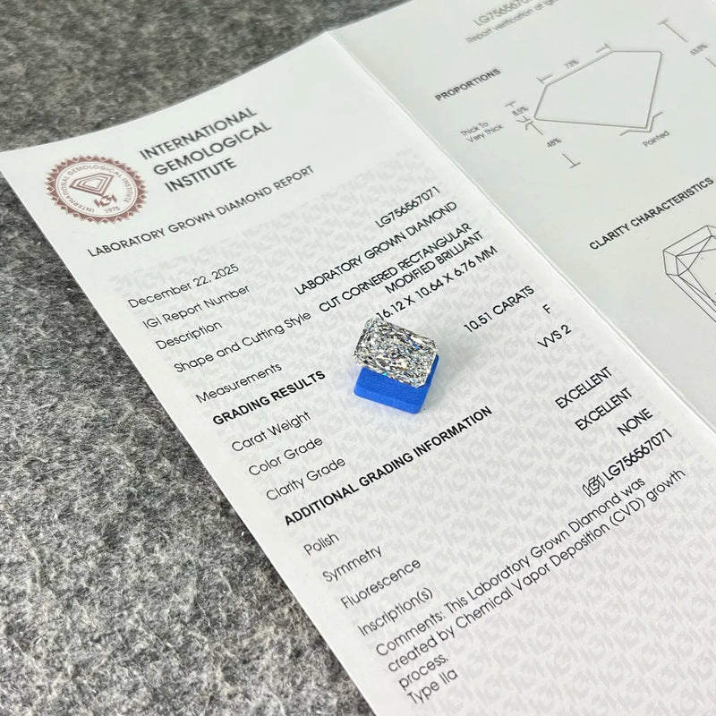 Limited-time 50% off on Large With IGI Certificate 7ct 8ct 9ct 10ct 20ct 30ct Big Lab Grown Diamonds CVD Laboratory Diamond