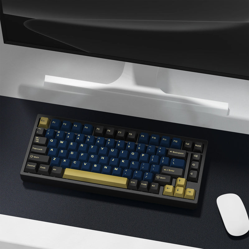 KBDiy GMK Blue Samurai Keycap Cherry Profile Double Shot PBT ISO Keycaps For Gamer Mechanical Keyboard Kit Gaming Point Key Cap