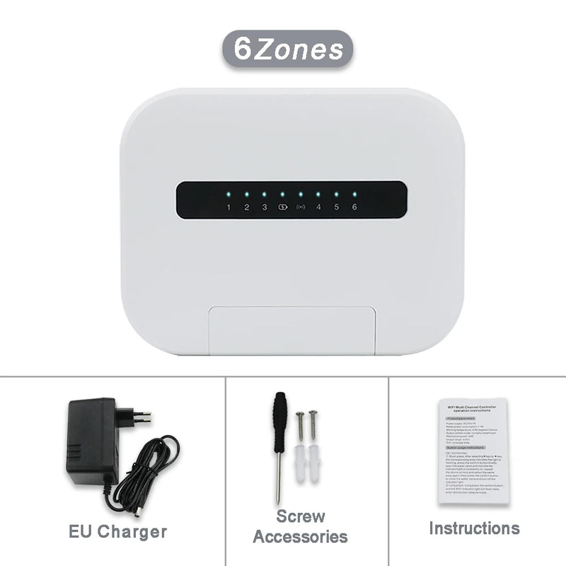 6 or 8 Station WiFi Smart Sprinkler Controller AC24V Solenoid Valve Irrigation System Remote Control by Phone Works with tuya