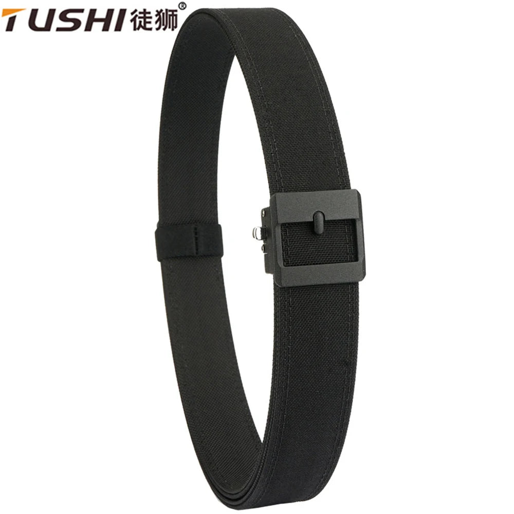 TUSHI Belt Hard Military Belt for Men and Women Tight Nylon Tactical Outdoor Belt Metal Automatic Buckle IPSC Belt Casual Girdle
