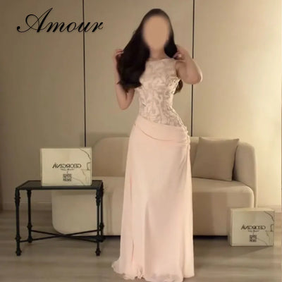 Amour Customized Saudi A - Line Evening Dresses Luxury | SAMAG