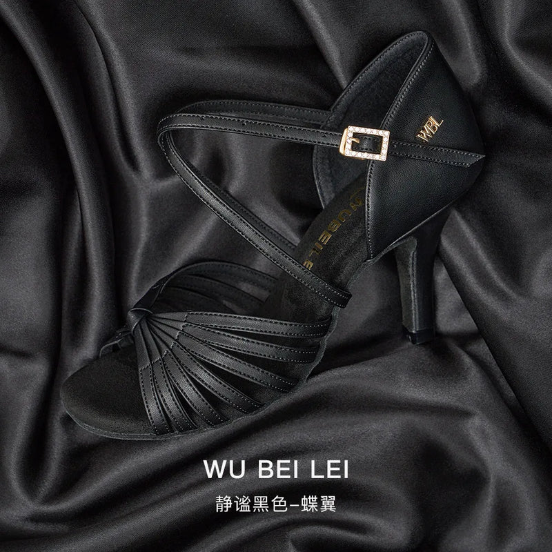 Women‘s Heel Latin Dance Shoes Flare/Cone Heel - Flexible Suede Sole for Ballroom, Cha Cha, Salsa|Practice & Performance