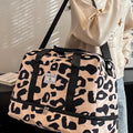 Spacious & Durable Women's Carry-On Travel Bag with Animal Print Nylon Large Capacity Sports Gym Bag  Weekend Overnight Bag