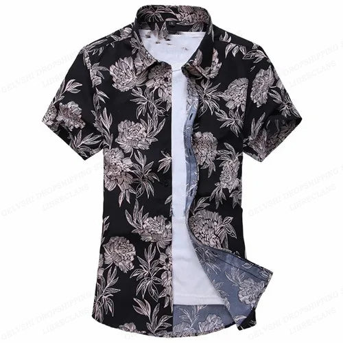 Summer Floral Hawaiian Shirts Men Fashion Short Sleeve | SAMAG