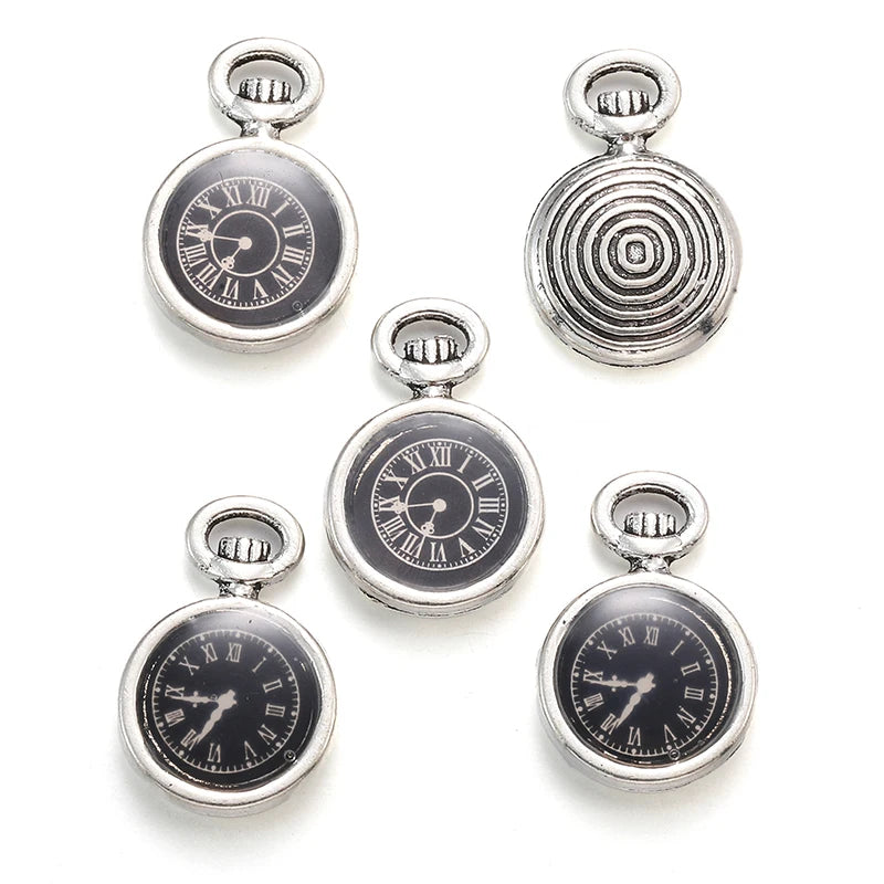 10 pcs Enamel charms antique bronze metal watch pendants fit diy necklace bracelet charms for Jewelry making W80
