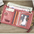CONTACT'S Fashion Genuine Leather Women Wallet Bifold Card Holder Coin Purse Small Women's Purse Money Clip Men Pocket Wallets