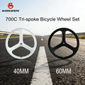 MAGICBROS Fixed Gear Bike Front Wheel 700C Three-Spoke Magnesium Alloy Hub One-Piece Track Bike Single Wheel Hub for Fixed Gear