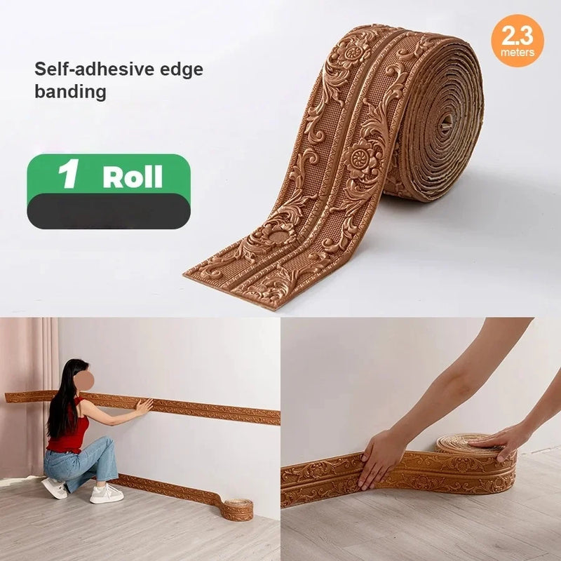 1roll Ceiling Decoration Strip Wall Sticker Waterproof Antifouling  Self-Adhesive Top Corner Line Floor Stitching Ceiling Basebo