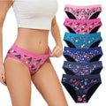 Teens Period Panties Printed Floral Fabric Girls Cotton Underwear 4-Layer Leakproof Heavy Flow Menstrual Panties Briefs
