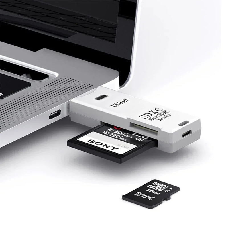 USB 3.0 SD TF Card Reader 2 in 1 High Speed Smart Cardreader Adapter for PC Laptop Notebook Computer Camera Car Mounted