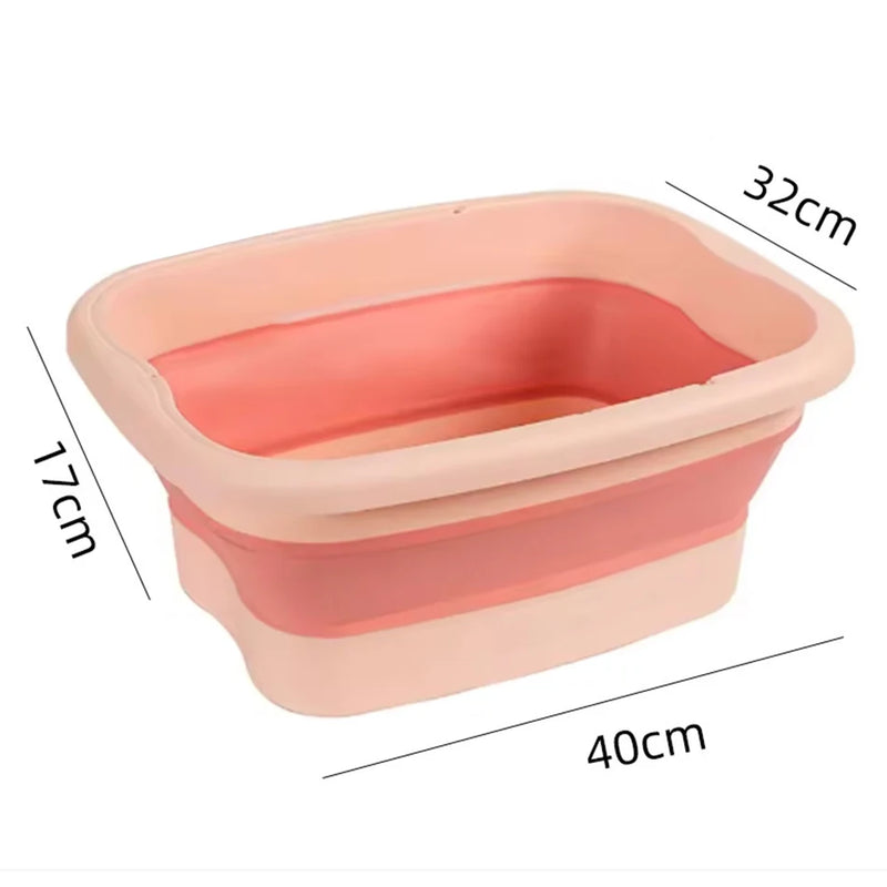Foldable Foot Bath Tub–Portable, Covered Basin With Ergonomic Design, Silicone Thickening Suitable For Travel And Home Use