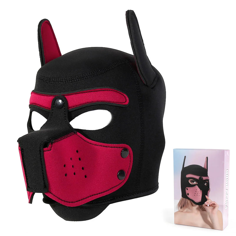 10 Colors Puppy Cosplay Costumes Increase Large Size Padded Rubber Full Head Hood Mask With Ears For Couples Dog Role Play Games