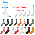 OEM Logo Crew Socks Men Running Sport Socks Cycle Athletic Custom Logo Basketball Socks