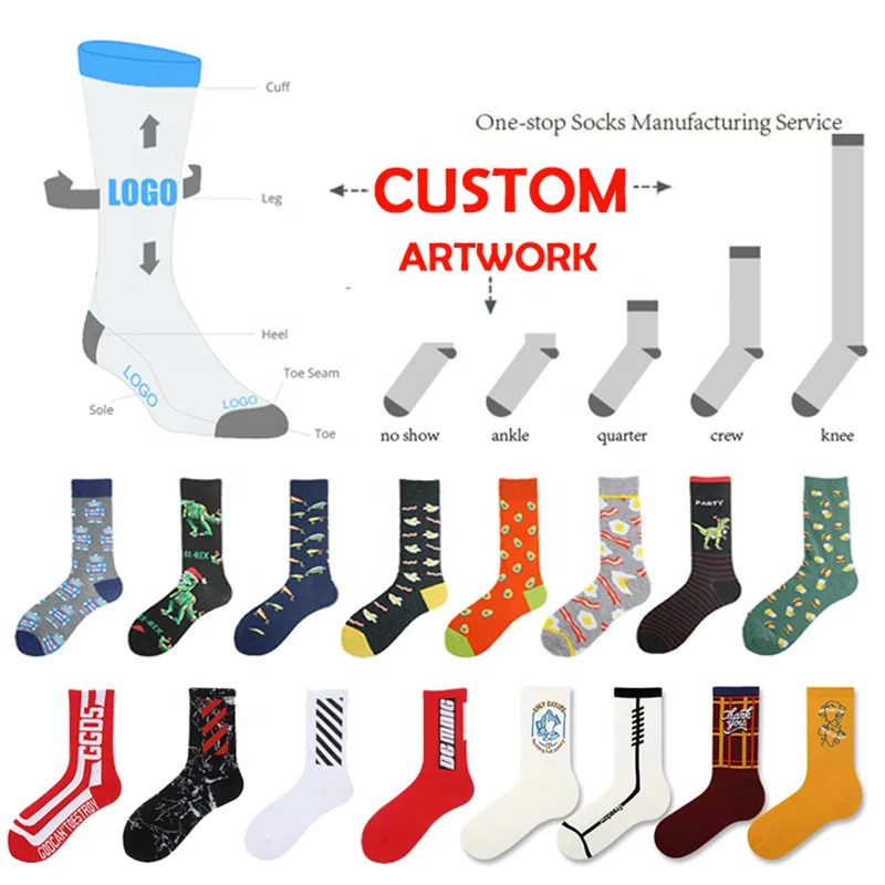 OEM Logo Crew Socks Men Running Sport Socks Cycle Athletic Custom Logo Basketball Socks