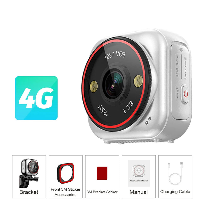 LS VISION  Camera Mini Live 7/24 Ai Recorder 4G Action Sport Cam Pocket Bicycle Motorcycle Pet Body Camera Dash Night Vision