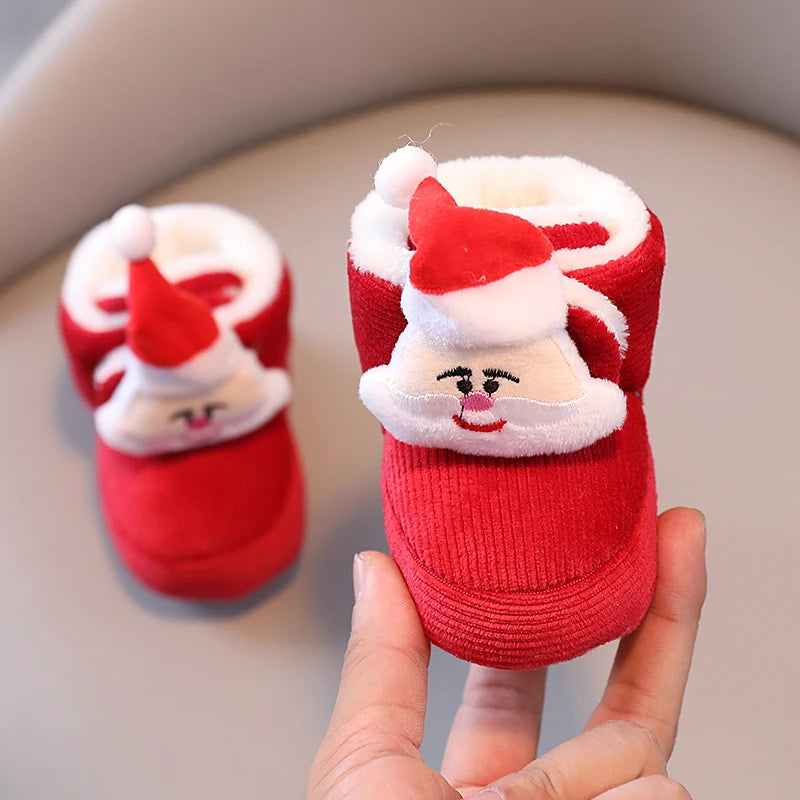 Winter New Cute Cartoon Baby Booties Boy Girl Boots Cotton Soft-Sole Non-Slip Warm Toddler First Walkers Infant Crib Shoes