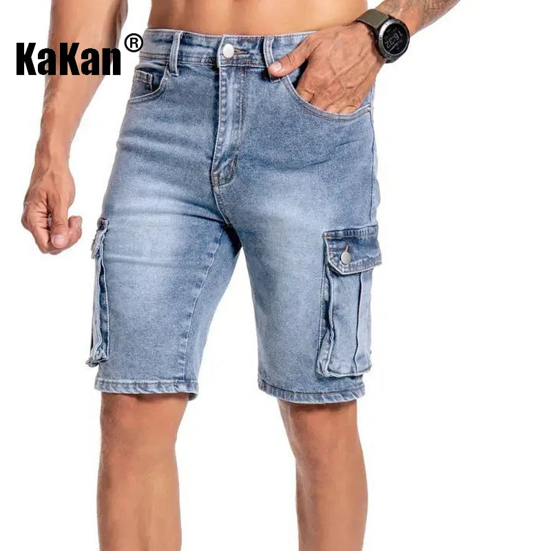 Kakan-y2k New Men's Summer Short Jeans, Multi Pocket | SAMAG