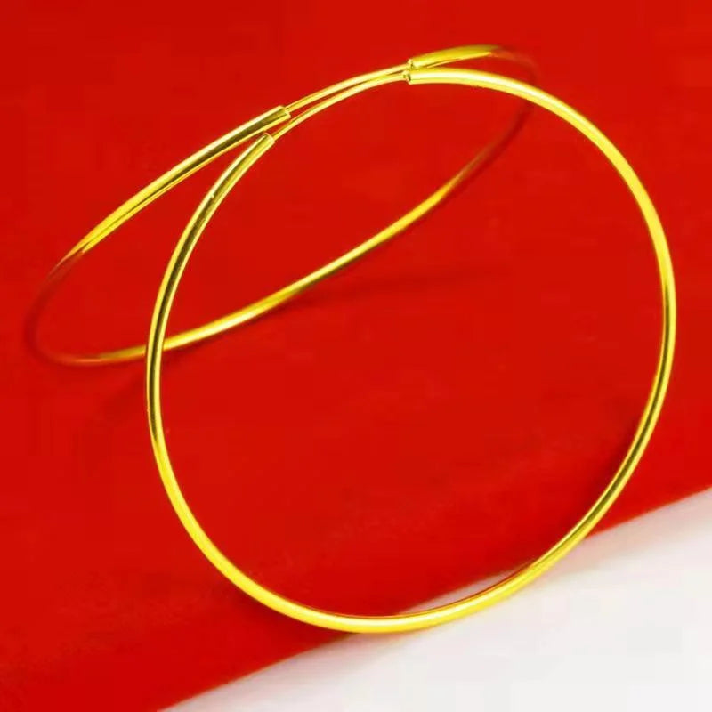 Senlissi - 18k Gold Plated Hoop Earrings For Women 925 Sterling Silver 2.0mm Fashion Rings Rose Cерьги - Visuel 4 | SAMAG