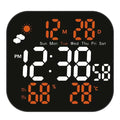 Wall Mountable Electronic Clock with Large Screen Real Time Temperature Humidity Readings Weather Forecast Green White