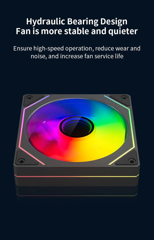 Teucer Infinite Mirror 120mm 5V 3Pin ARGB PC Case FAN 12V 4Pin PWM 800-2000RPM 12cm Chassis CPU Water Cooling Ventilator