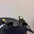 2026Women's new satin pointed toe toe water diamond high heels slippers party wedding high heels women's sandals