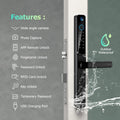 Smart Lock with Camera Door Viewer Waterproof IP66 Tuya WiFi Fingerprint Password Sliding RFID Card Sliding Electronic Door Lock
