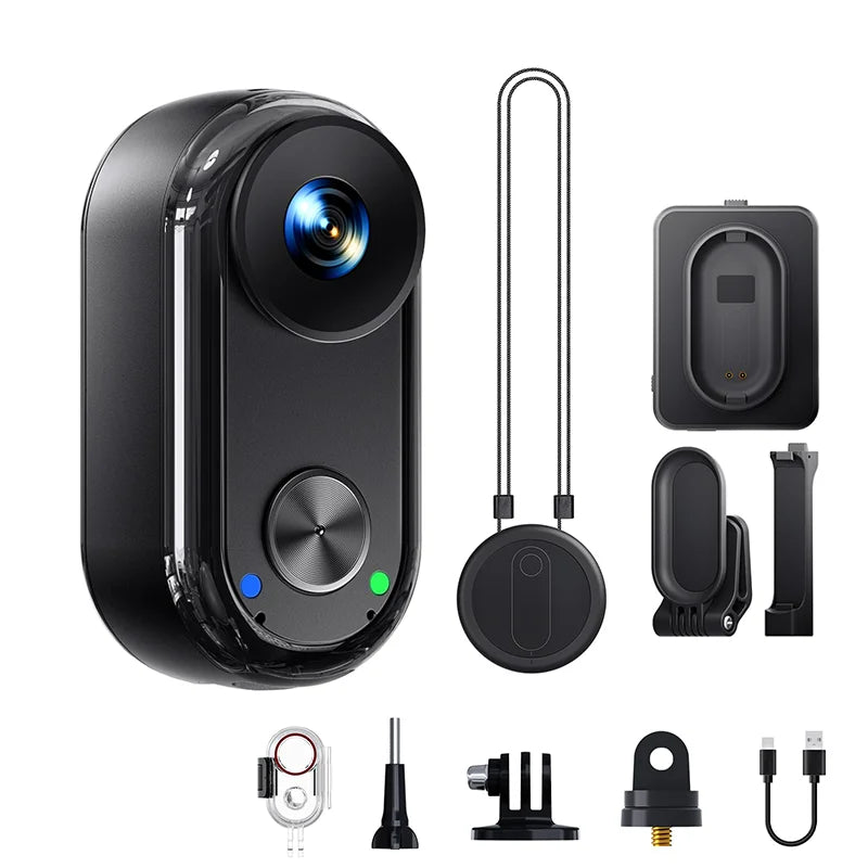 Mini WIFI Aciton Camera EIS Magnetic 4K Tumble Sports Camera POV Portable Bodycam with Charging Case Waterproof Vlog 32G Card