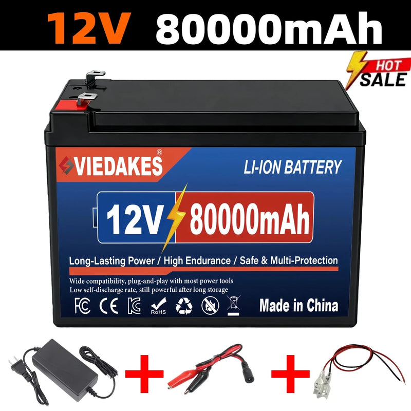 12V 10.5Ah Lithium Battery Rechargeable Replacement 12V Sprayer Battery with Built-in High Current BMS 12.6V 3A Charger 21A 30A