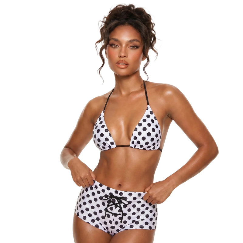 Women's Summer Tie-up Swimsuit, Bikini Top and Boy-Leg | SAMAG