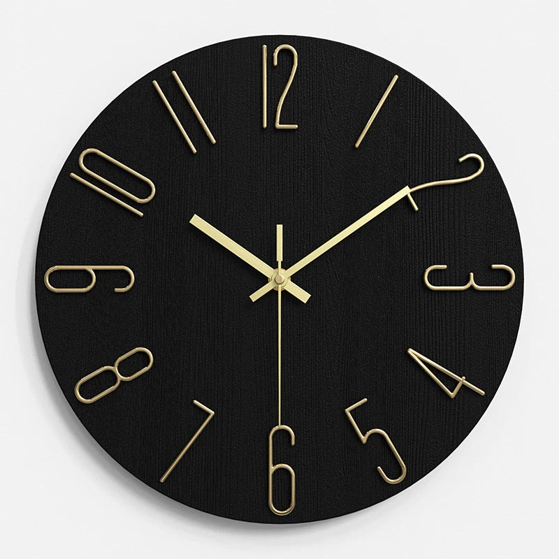 〔White〕 Living Room Wall Clock Simple Wall Mounted Household Stylish Decorative Clock 12 Inches 30cm