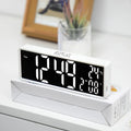 Digital Alarm Clock TEMP Date Week 2 Alarms Night Mode Snooze 12/24H Anti-disturb Voice Control Rechargeable LED Mirror Clock