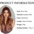 Red Brown Copper Ginger Long Wavy Synthetic Hair Wigs for Black Women Body Wave Ombre Wig Cosplay Natural Heat Resistant Wig