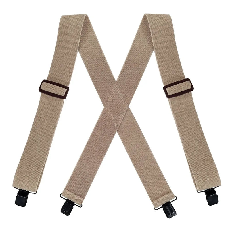 Heavy Duty Suspenders Big and Tall with 4 Clips Belt Loop X Back 5cm Wide Work Braces Adjustable Elastic for Men Women Fashion
