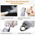 Led Light Pet Nail Clippers For Cats Dogs Safety Claw Trimmer Sharp Blades Pet Grooming Scissors Tool For Small Medium Large Pet