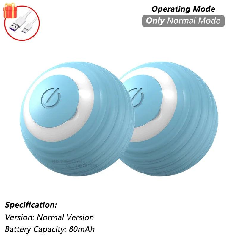 New Cat Interactive Ball Toy Automatic Rolling Ball Faux Tail Rechargeable Smart Pet Electric Toy Dog Cat Training Imitate Mouse