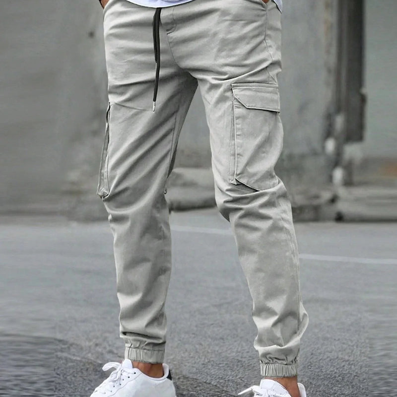 50%HOT2026 New Men's Casual Jogging Pants Solid Color Pocket Sports Trousers Street Hip Halen - View 4 | SAMAG
