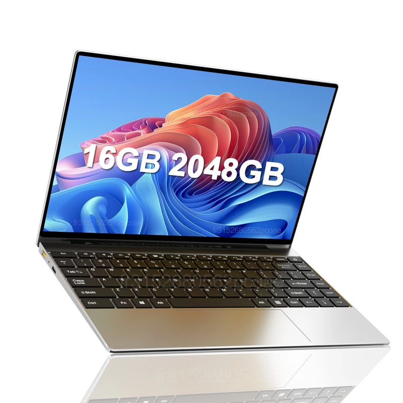 LENO 14.1"Laptop 16GB RAM 2TB SSD Windows 11 Intel N3700 Ultra Slim Notebook Gamer 1920*1080  Display Office Study Computer PC