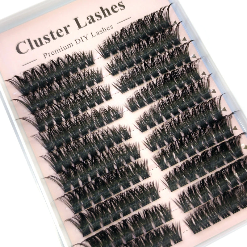 3 Styles Individual Lashes 15rows 390PCS Bottom Lashes Extension Lower Eyelash Clusters  DIY Wispy Natural Look Clear Band
