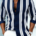 New Men's Long Sleeved Shirt Casual Fashion 3D Striped | SAMAG