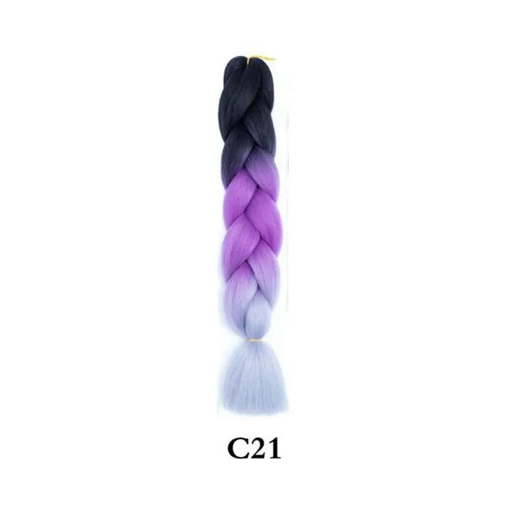 Tereshar 1Pcs 24inch 100g Synthetic Braiding Hair Extensions Jumbo Braiding Hair Twist Crochet Braids Hair for Women