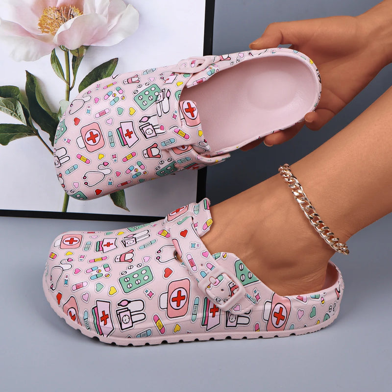 Platform Clogs Shoes for Women Soft Non Slip Close Toe Beach Sandals Woman Summer EVA Sandals Slippers