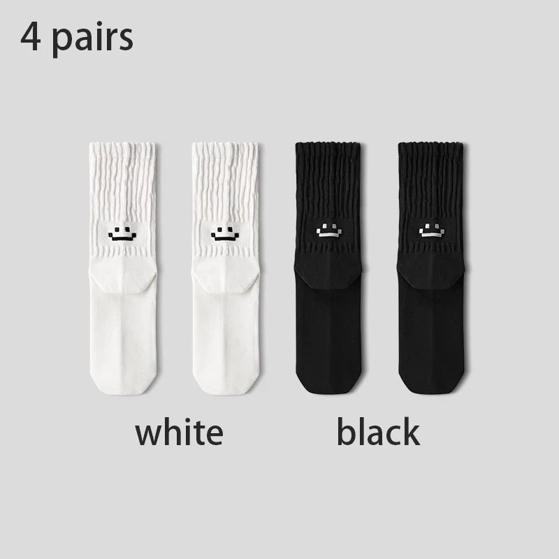 4 Pairs Men's Cotton Work Socks Long Running Breathable | SAMAG