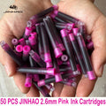 50/12 PCS JINHAO 12 Colors 2.6mm/3.4mm Fountain Pen Ink Cartridges For Majohn Hongdian Stationery School Office Supplies