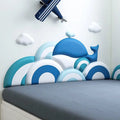Cartoon Dolphin Wall Sticker Self-adhesive Blue Children's Room Bedside Soft Bag Anti-collision Cartoon Background Wall Backrest