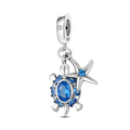 925 Sterling Silver Ocean Theme Charm Beads For Women Blue Wave Dolphin Seashell Compatible Summer Beach Vacation Jewelry