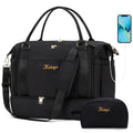 2PC Large Capacity Travel Duffle HandBag Weekender Bag For Women Gym Bag with USB Charging Port Shoe Compartment Carry on Overnight