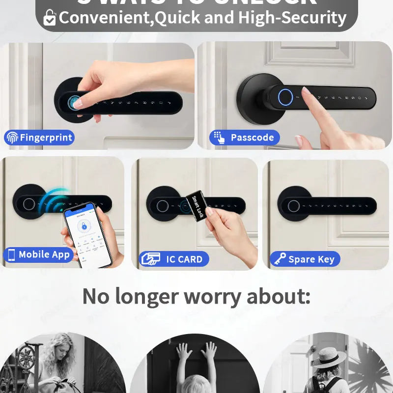 TTlock Smart Door Lock Fingerprint  Recognition Lock Smart Life Control Security Protection Smart Home System